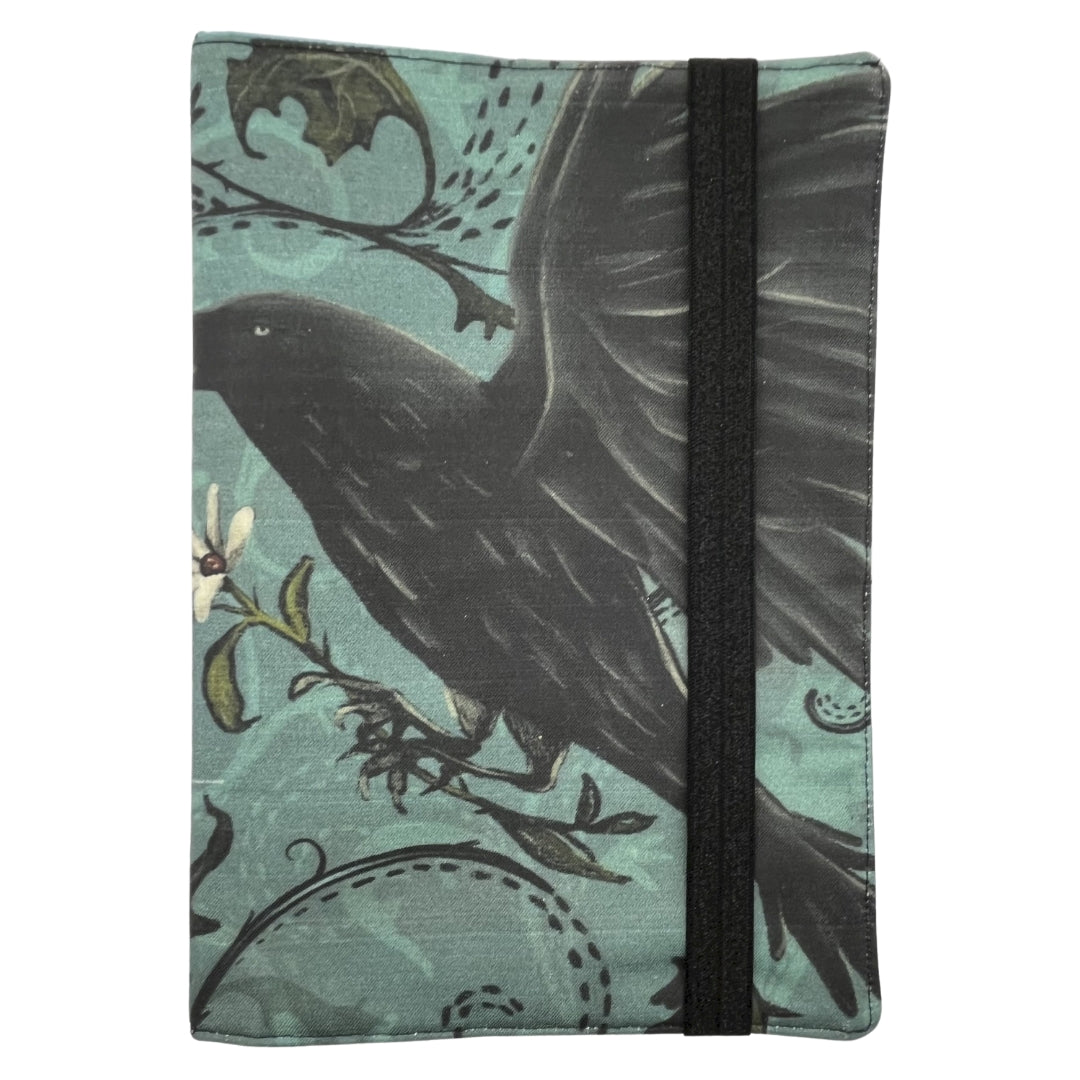 Raven Fabric Book Cover with Lava Beads